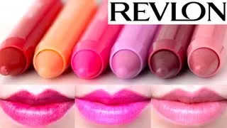 Revlon Just Bitten Kissable Balm Stain Swatches on Lips 6 colors