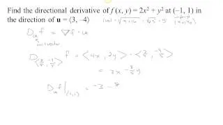 Directional Derivative Examples