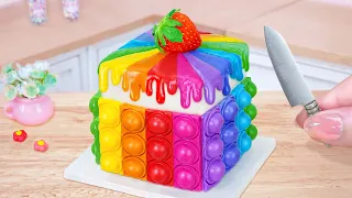RAINBOW POP IT CAKE 😂🍰 The Best Miniature Chocolate Cake Recipe | Fancy Rainbow Cake Decorating