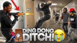 EXTREME DING DONG DITCH PART 7!! *COLLEGE EDITION* (GONE WRONG)