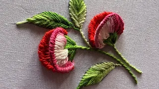 Most beautiful 3D flower design|how to start hand embroidery flower design|kadhai design