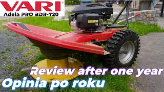 VARI Adela PRO - My Opinion After One Year of Use - BDR-720 drum mower
