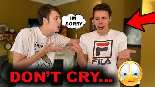 STARTING AN ARGUMENT WITH MY TWIN BROTHER THEN CRYING PRANK (CUTE REACTION)