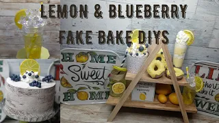 🍋Lemon and Blueberry Fake Bake Diys/Summer Decor/Dollar Tree/Faux Desserts