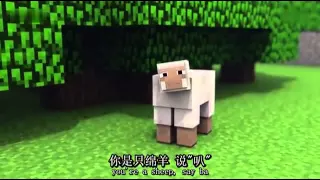 minecraft cartoon( animation) wooly talking sheep