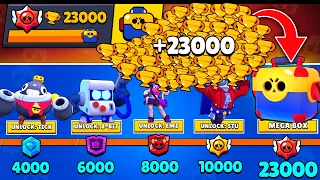 NONSTOP to 23000 TROPHIES Without Collecting TROPHY ROAD + Free Brawler - Brawl Stars