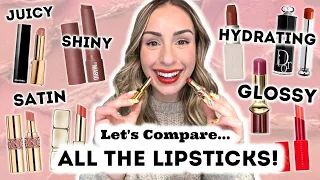 SATIN LIPSTICK RANKING!💄💦💋| Lipstick comparison, swatches, application | SATIN, GLOSSY, SHINY