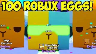 How Many HUGE CAPYBARA Can I Hatch With 100 Exclusive Robux Eggs? Roblox Pet Simulator X