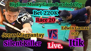 Bigtime Money Game | Jonas Magpantay 🆚️ Edwin Gamas 910 | Bacolod City | Bet 220K | Race 20