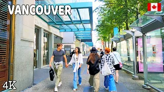 🇨🇦 【4K】☀️ Downtown Vancouver BC, Canada. Amazing sunny day.  Relaxing Walk.