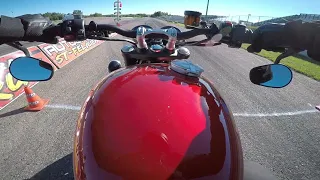 Triumph Speed Twin vs Suzuki GSX-S 1000 // 1/8 mile drag race // 2 of 2