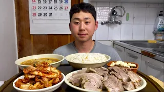 수육 겉절이 쌀밥의 노예 엽동이 3일만에 쌀밥 허천나게 먹어보겠습니다 먹방MUKBANG