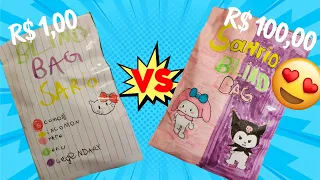 😍🔥IMPERDÍVEL! BLIND BAG HELLO KITTY de R$1 VS R$100! | Sanrio | ASMR | Unboxing | 🎁😍