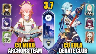 F2P C0 Eula Sunfire Team & C0 Yae Miko Aggravate | Spiral Abyss 3.7/3.8 Floor 12 | Genshin Impact