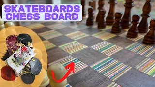 DIY chessboard made out of SKATEBOARDS