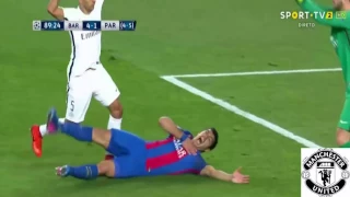 SUAREZ SIMULATE PENALTY!!!  VS PSG! HD