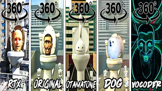 Skibidi toilet ORIGINAL vs RTX vs OTAMATONE vs DOG vs VOCODER VR 360º (ALL EPISODES)