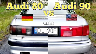 1992 Audi 80 B4 vs 1993 Audi 90 B4 - różnice eu przedlift vs usa polift