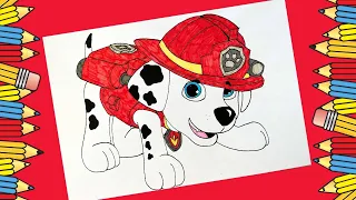 Join the Fun 🌟: Coloring Marshall with Paw Patrol! 🐾 🖍️🎨