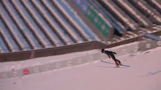 14 years old girl jumps 142 meters in Lillehammer k123