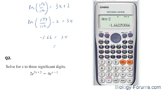 Solve exponential equations with base e