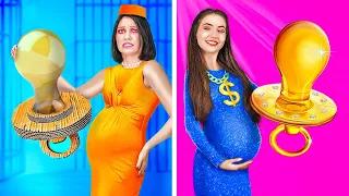 RICH PREGNANT VS BROKE PREGNANT || Funny Pregnancy Situations by 123 GO! GENIUS