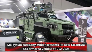 Malaysian company Mildef presents its new Tarantula 4X4 armored vehicle at DSA 2024