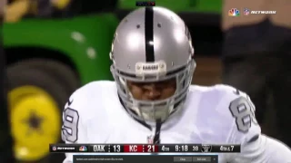 RAIDERS vs Chiefs, TNF, Skycam Wire Deflects Ball