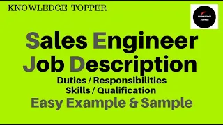 Sales Engineer Job Description | Sales Engineer Responsibilities and Duties | Sales Engineer Role