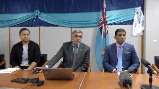 Fijian Acting PS for Health delivers his statement at a press conference on COVID-19