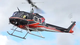 Bell 205 / UH-1H Huey helicopter landing "Epic Sound" at San Diego airport