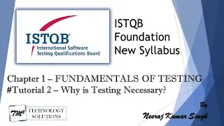 ISTQB Foundation Level | 1.2 Why is Testing Necessary? QA vs QC | ISTQB Tutorials