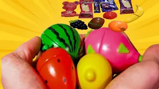 Learn Fruit and chocolate Names for Kidswith Toy and with kids #kiwifruit #orange #graps #chocolate