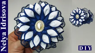 Цветы из репсовой ленты 🎀 DIY 🎀 KANZASHI from reps tape