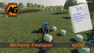 silage bales, fertilising crops and contract harvest - Farming Simulator 19 - Michamp Timelapse Ep03