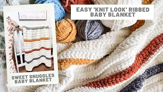 Crochet Baby Blanket for Beginners - Knit Look Stitch