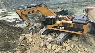 Caterpillar 385C Excavator Loading Trucks And Caterpillar Dumpers - Kivos Ate