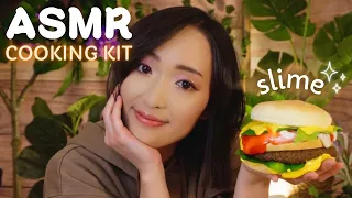 ASMR 🍔 On prépare un hamburger avec... du SLIME 😳(Cooking Kit)👩🏼‍🍳✨