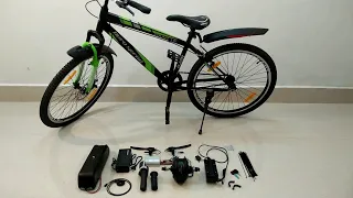 Powerfull electric kit installation in cycle