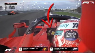 Charles Leclerc losing control of his car in Abu Dhabi 2021 F1 Final