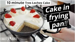 10 Minute TRES LECHES CAKE in a Frying Pan! NO Oven!