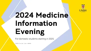 UNSW Medicine Information Evening 2024