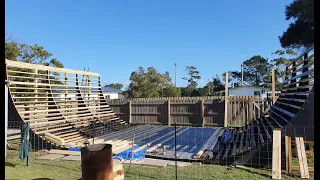 living the dream, my backyard vert ramp build. 50yr old loving life.