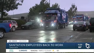 Sanitation employees get back to work after end of strike