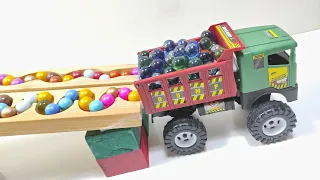 Marble Run ASMR ♫ HABA Slope, Wooden Track, Dump Truck, Wooden Slope, マーブルラン ASMR,Sand Truck #28