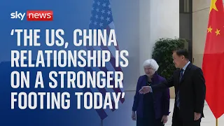 US Secretary of the Treasury holds a news conference in China