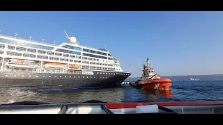 Cruise ship AZAMARA ONWARD safely docked in port of Çanakkale