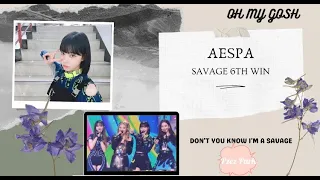 Aespa-Savage 6th win on SBS Inkigayo today. AESPA videos #12