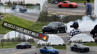 MUSCLE CARS FULL SEND IT LEAVING CAFFEINE & OCTANE CAR MEET! (*MUST WATCH THIS VIDEO!*)