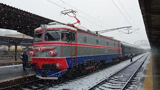 Trenuri și goarne prin ninsoare🌨❄️ în Gara București Nord